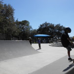 Jose Castillo on half-pipe at Indian Hammocks Skate Park, October 2012