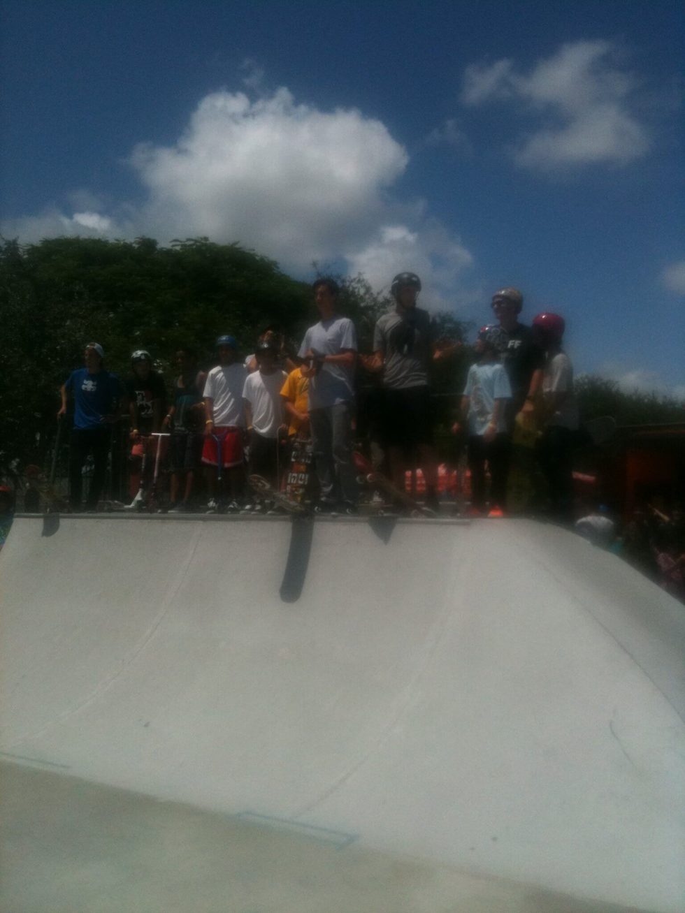 Riley Hawk and Tony Hawk skateboarding in Miami, August 2011